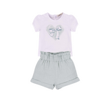 EMC 2184 Bow Print Jersey T-SHIRT Shorts Set