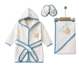 Omnis Pura Bathrobe Set Turquoise Bear