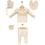 Omnis Pura Embroidered collar 5 Piece Set Beige 0-3M