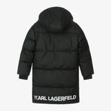 Karl Lagerfeld 30273 Black Puffer Jacket W Faux Leather