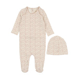 Mema Knits M133 White/Pink Fruit Print Footie & Hat