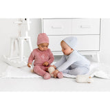 Pouf  Velour Pink Bunny Print Footie & Hat