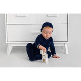 Pouf Velour Mid Blue Varsity Footie & Hat