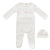 Kipp 3136 String Bow Romper + Hat Pink