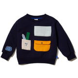 Mon Coeur Cotton Pockets Kid Sweatshirt Navy