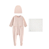 Oubon ss064 Tulip Print Pink Footie
